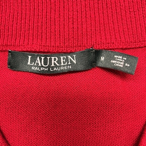 Lauren Ralph Lauren Cotton Buckle Boatneck Sweater Red M - Picture 6 of 8